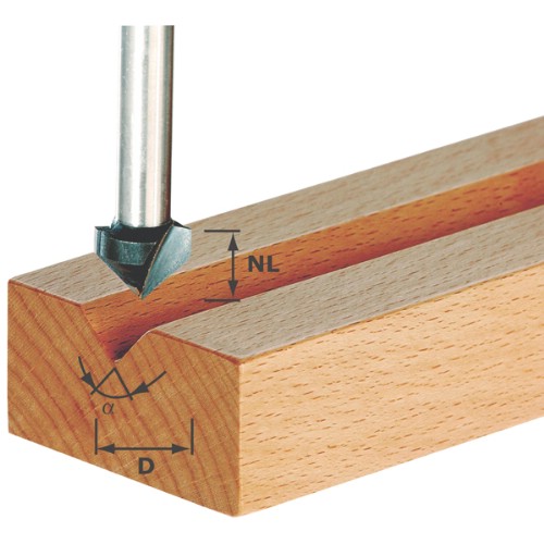 V-notfräs FESTOOL HW/HS 8 mm skaft