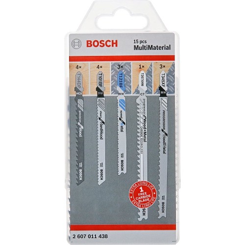 Sticksågbladsats BOSCH MultiMaterial 15 delar
