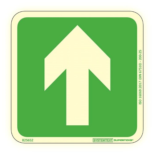 Skylt nödutgång pil Supernova färgefterlysande