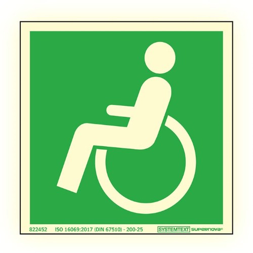 Skylt funktionsnedsättning Supernova färgefterlysande