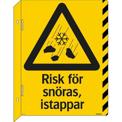 Skylt risk för snöras, istappar dubbelsidig