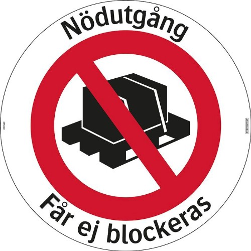 Golvdekal nödutgång får ej blockeras