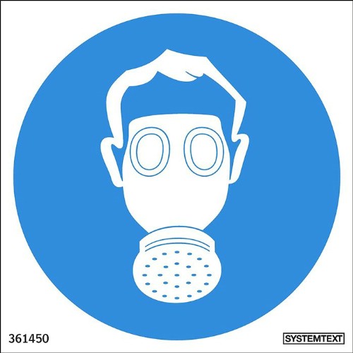 Skylt påbud andningsskydd måste användas