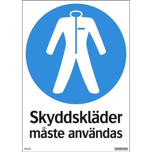 Skylt påbud skyddskläder måste användas